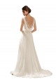 A-Line V-Neck Soft Chiffon & Lace Sweep Train Ivory Wedding Dress Barrie