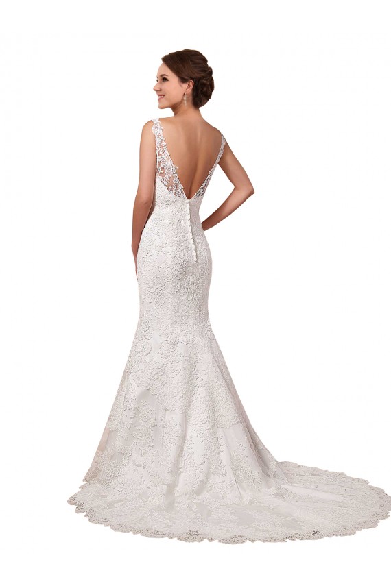 Mermaid Sweetheart Lace Chapel Train Long Ivory Sexy Wedding Dress Barrie