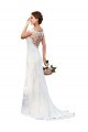 Sheath Illusion Neck Lace Chapel Train White Sexy Wedding Dress Barrie