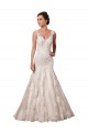 Mermaid V-Neck Tulle & Lace Chapel Train Ivory Wedding Dress Barrie