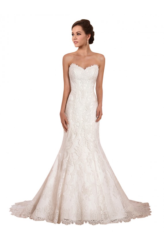 Mermaid Sweetheart Lace Chapel Train Ivory Sexy Wedding Dress Barrie