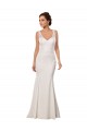 Mermaid V-Neck Lace & Stretch Crepe Chapel Train Ivory Sexy Wedding Dress Barrie