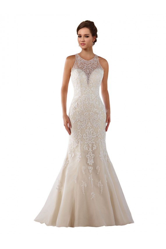 Mermaid Sweetheart Lace Chapel Train Ivory Bridal Gown Barrie