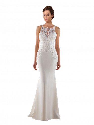 Mermaid Sweetheart Lace & Stretch Crepe Sweep Train Ivory Modern Wedding Dress Barrie