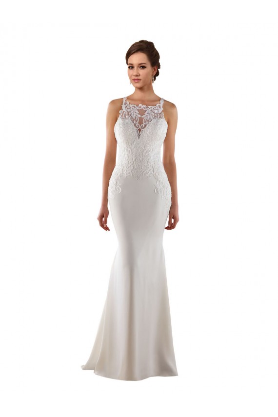 Mermaid Sweetheart Lace & Stretch Crepe Sweep Train Ivory Modern Wedding Dress Barrie