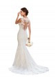 Mermaid V-Neck Lace Chapel Train White Wedding Dress Barrie