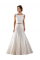 Mermaid Bateau Neck Satin Chapel Train Ivory Modern Wedding Dress Barrie