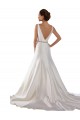Mermaid Bateau Neck Satin Chapel Train Ivory Modern Wedding Dress Barrie