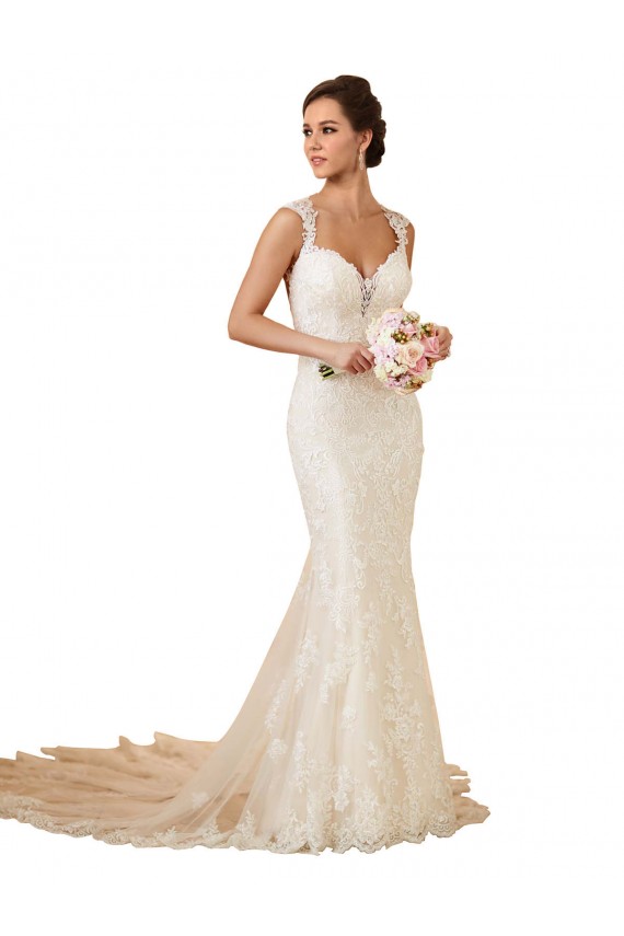 Mermaid Sweetheart Lace Chapel Train Ivory Modern Wedding Dress Barrie