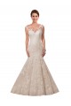 Mermaid Illusion Neck Lace Chapel Train White Wedding Dress Barrie