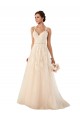 A-Line Sweetheart Tulle & Lace Chapel Train Ivory Wedding Dress Barrie