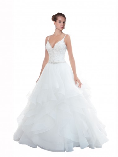 Ball Gown Sweetheart Tulle Chapel Train White Beach Wedding Dress Barrie