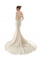 Mermaid Off the Shoulder Tulle & Lace Chapel Train Ivory & Champagne Wedding Dress Barrie