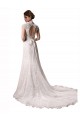 Mermaid V-Neck Lace Chapel Train Ivory Wedding Dresses Barrie