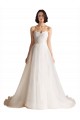 A-Line Sweetheart Tulle Sweep Train Ivory Wedding Dress Barrie