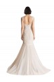 Mermaid V-Neck Tulle Sweep Train Ivory & Champagne Wedding Dress Barrie