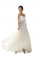 A-Line Strapless Soft Chiffon Long Ivory Wedding Dress Barrie
