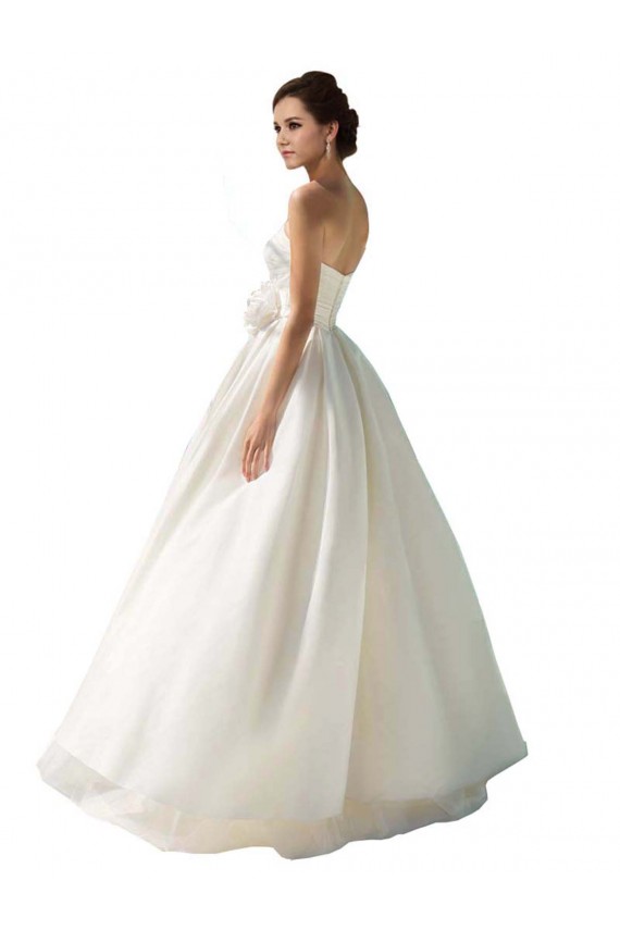 A-Line Strapless Soft Chiffon Long Ivory Wedding Dress Barrie