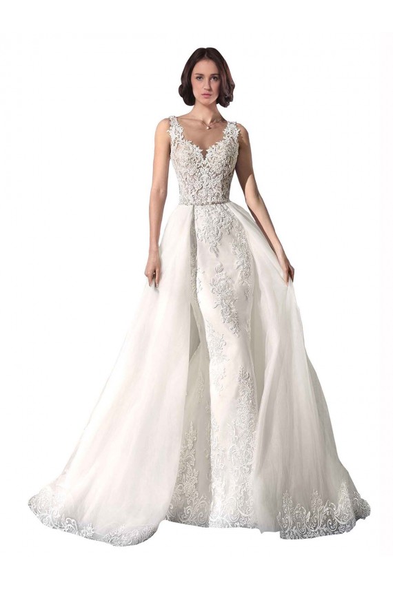 Mermaid Sweetheart Tulle & Lace Chapel Train White Wedding Dress Barrie