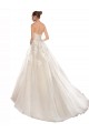 A-Line Strapless Tulle & Lace Chapel Train Ivory & Champagne Wedding Dress Barrie