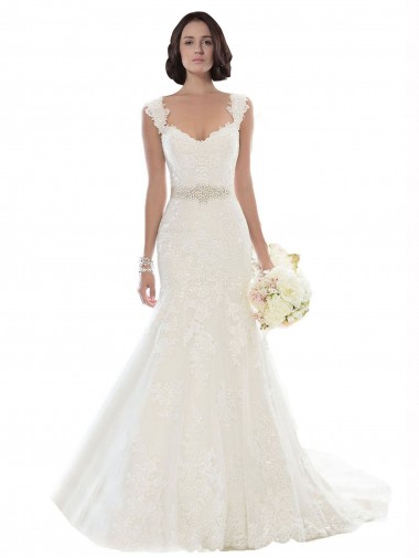 Mermaid Off the Shoulder Lace Chapel Train White Beach Wedding Dress Barrie
