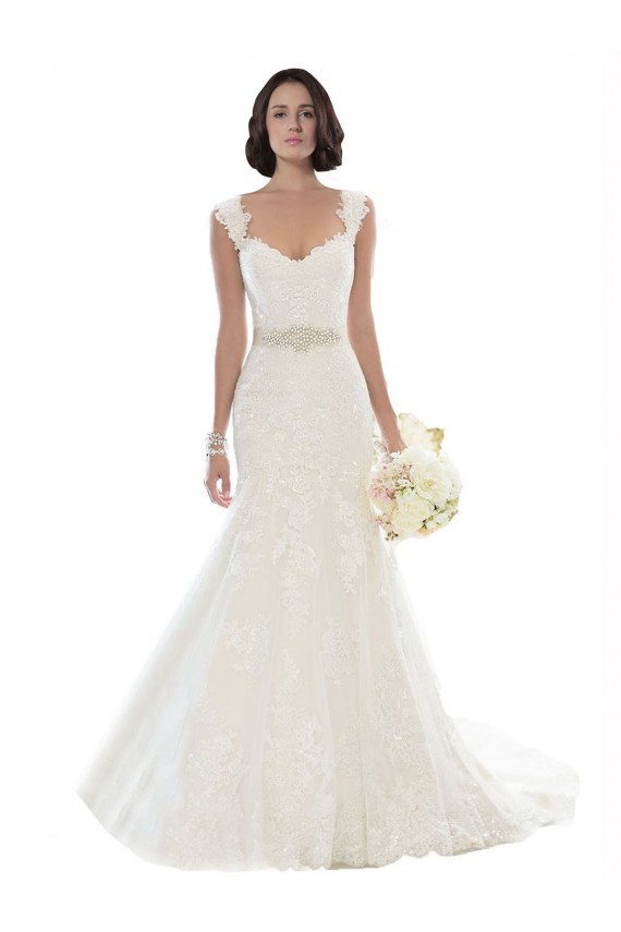 Mermaid Off the Shoulder Lace Chapel Train White Beach Wedding Dress Barrie