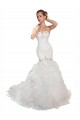 Mermaid Sweetheart Tulle Chapel Train White Wedding Dress Barrie