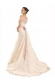 A-Line Off the Shoulder Lace Chapel Train Ivory Beach Wedding Dress Barrie