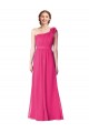 A-Line One Shoulder Soft Chiffon Long Azalea Bridesmaid Dress Barrie