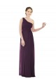 A-Line One Shoulder Soft Chiffon Long Grape Evening Dress / Bridesmaid Dress Barrie