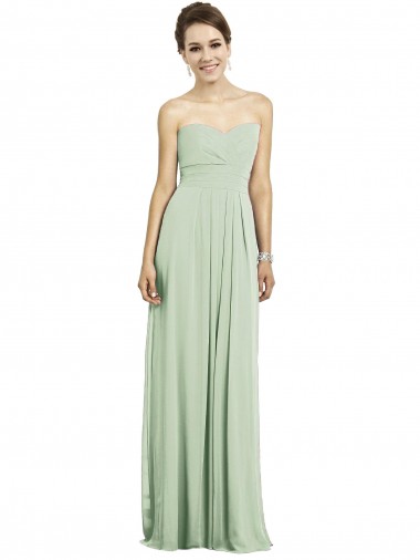 A-Line Sweetheart Soft Chiffon Long Sage Bridesmaid Dress Barrie
