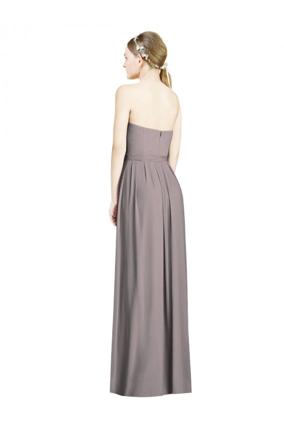 A-Line Sweetheart Soft Chiffon Long Dusty Rose Bridesmaid Dress Barrie