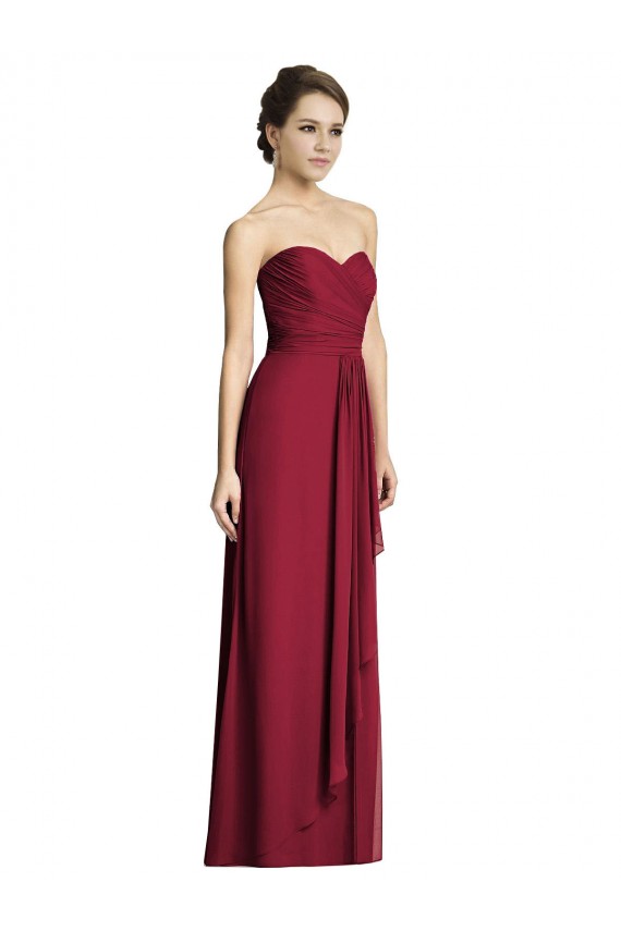 A-Line Sweetheart Soft Chiffon Long Burgundy Formal Dress / Bridesmaid Dress Barrie
