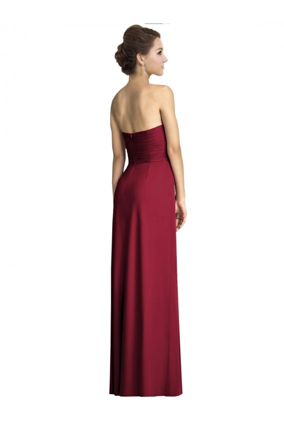 A-Line Sweetheart Soft Chiffon Long Burgundy Formal Dress / Bridesmaid Dress Barrie
