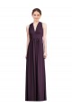 A-Line V-Neck Soft Chiffon Long Grape Bridesmaid Dress Barrie