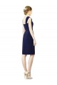 Sheath Sweetheart Soft Chiffon Knee Length Dark Navy Bridesmaid Dress Barrie