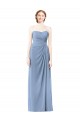 A-Line Strapless Chiffon Long Dusty Blue Formal Dresses / Bridesmaid Dresses Barrie