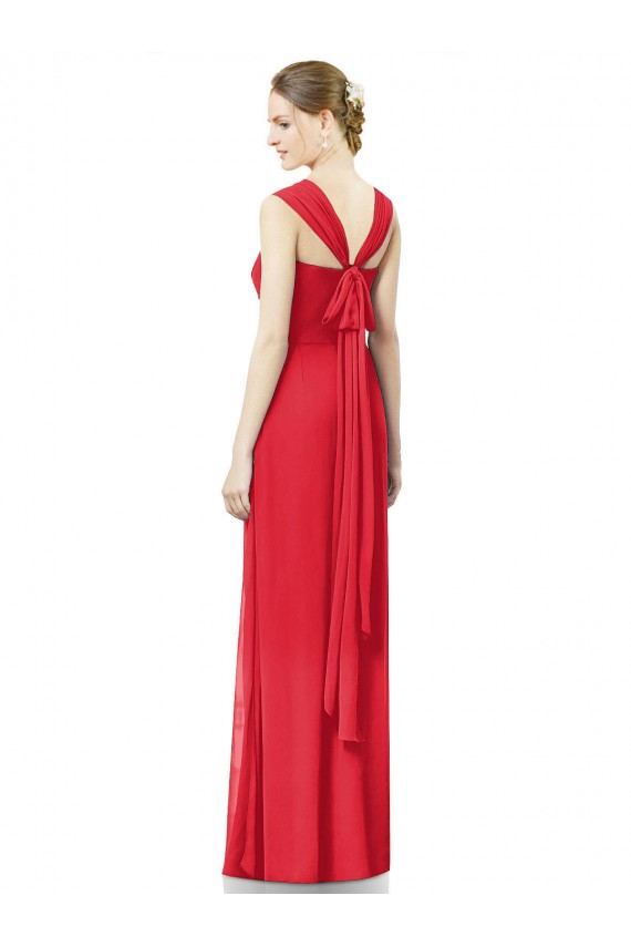 A-Line Sweetheart Soft Chiffon Long Red Formal Dress / Bridesmaid Dress Barrie