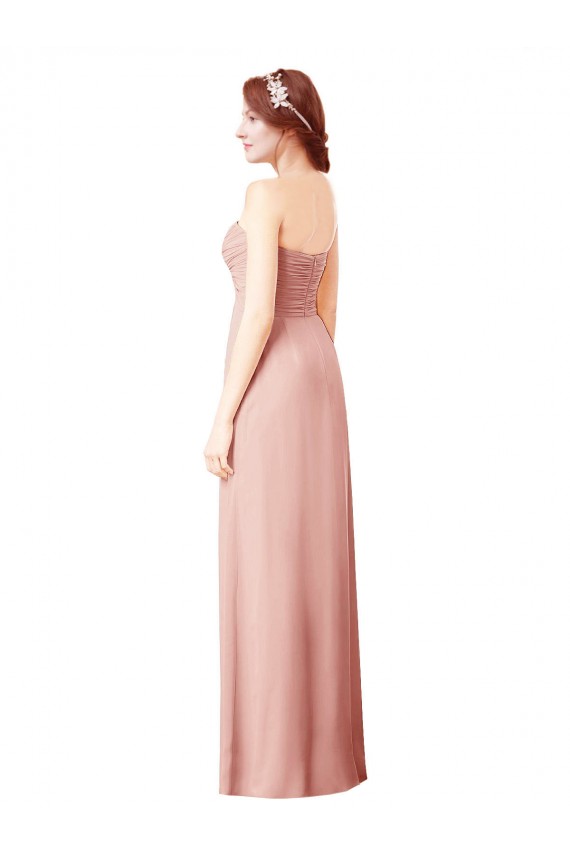 A-Line Sweetheart Soft Chiffon Long Bliss Pink Bridesmaid Dress Barrie