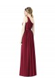 A-Line One Shoulder Soft Chiffon Long Burgundy Bridesmaid Dress Barrie