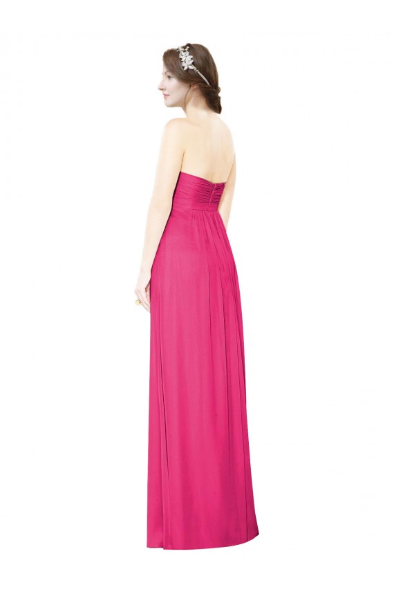 A-Line Strapless Soft Chiffon Long Azalea Bridesmaid Dress Barrie