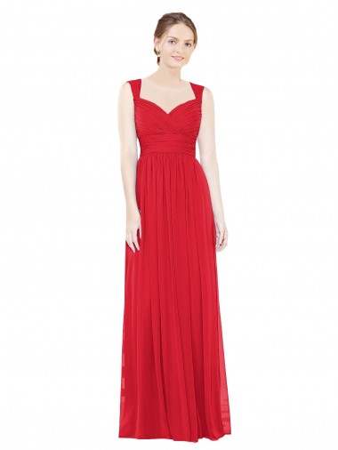 A-Line Sweetheart Chiffon Long Red Bridesmaid Dress / Evening Dress Barrie