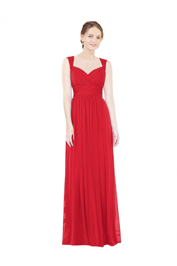 A-Line Sweetheart Chiffon Long Red Bridesmaid Dress / Evening Dress Barrie