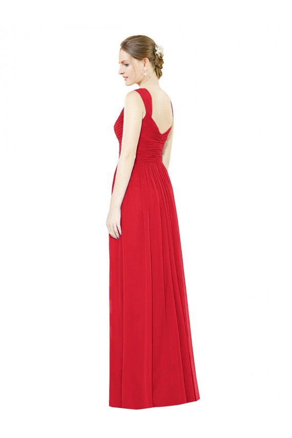 A-Line Sweetheart Chiffon Long Red Bridesmaid Dress / Evening Dress Barrie