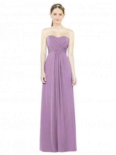 A-Line Sweetheart Soft Chiffon Long Dark Lavender Bridesmaid Dress Barrie