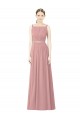 A-Line High Neck Soft Chiffon Long Dusty Pink Bridesmaid Dress Barrie