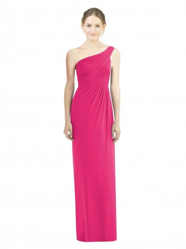 Sheath One Shoulder Soft Chiffon Long Azalea Bridesmaid Dress Barrie