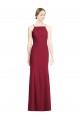 Mermaid Spaghetti Straps Soft Chiffon Long Burgundy Bridesmaid Dress Barrie