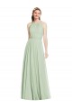 A-Line Halter Neck Chiffon Long Sage Bridesmaid Dress / Evening Dress Barrie