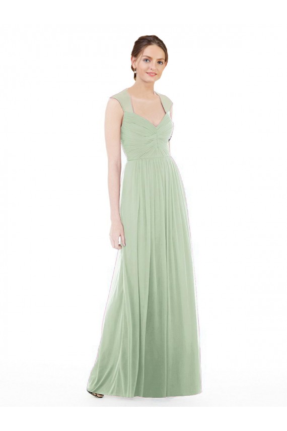 A-Line Sweetheart Soft Chiffon Long Sage Formal Dress / Bridesmaid Dress Barrie